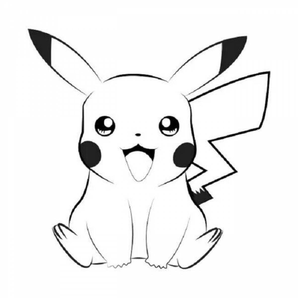 Blissful pikachu coloring page