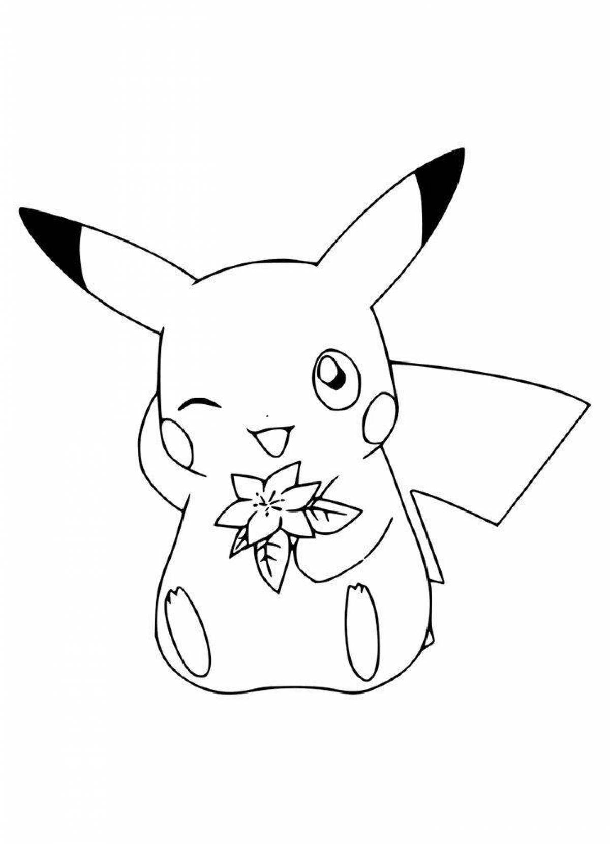 Charming pikachu coloring page