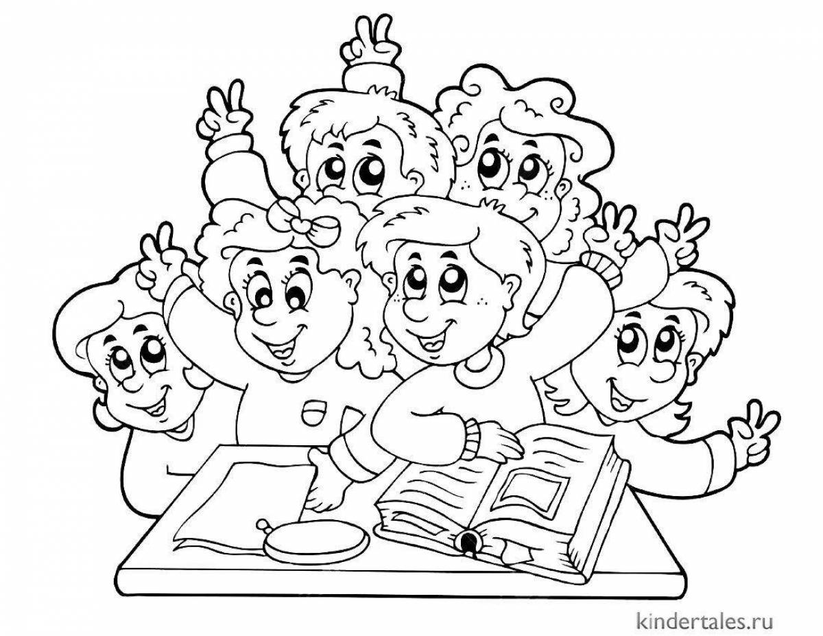 Student's day animated coloring page