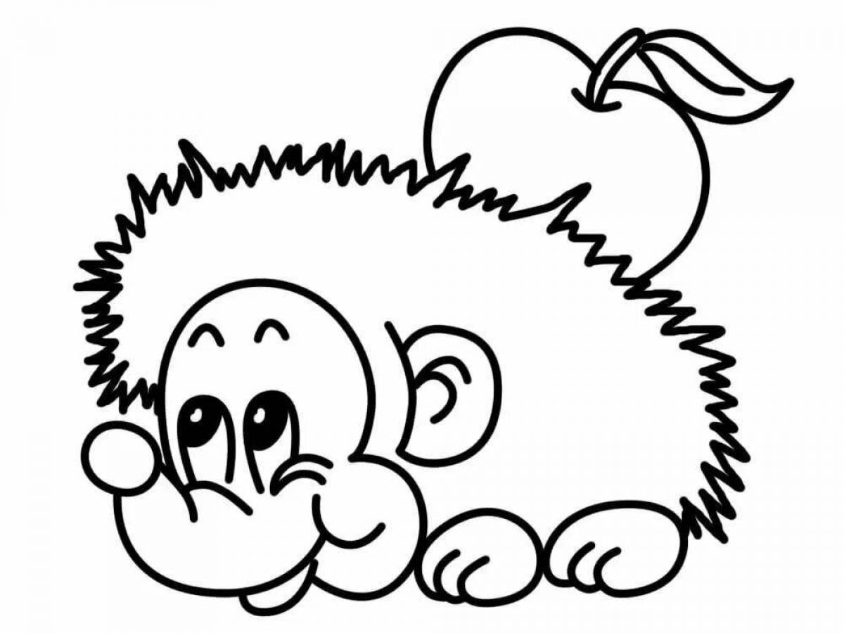 Coloring fluffy hedgehog