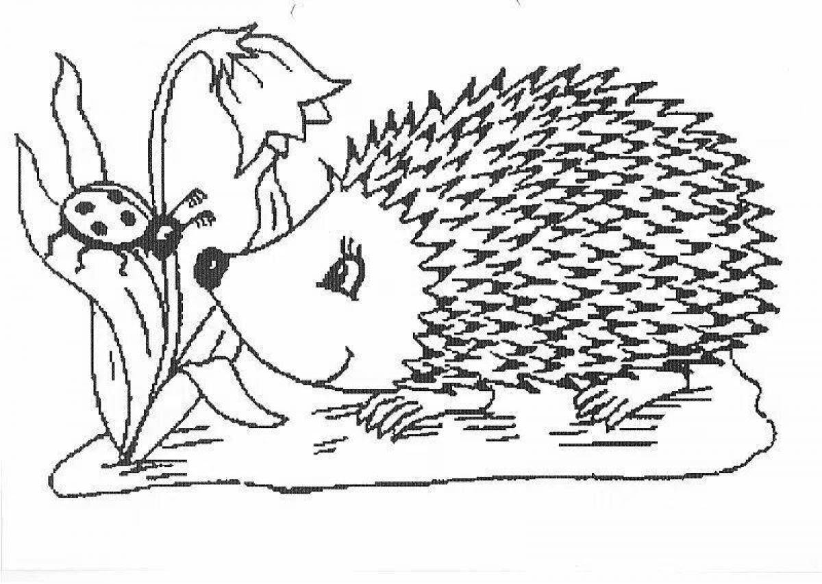 Rampant hedgehog coloring page