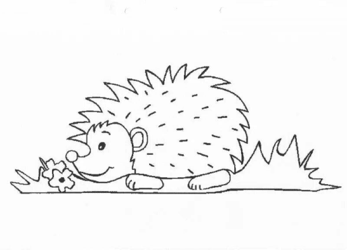 Coloring page funny hedgehog