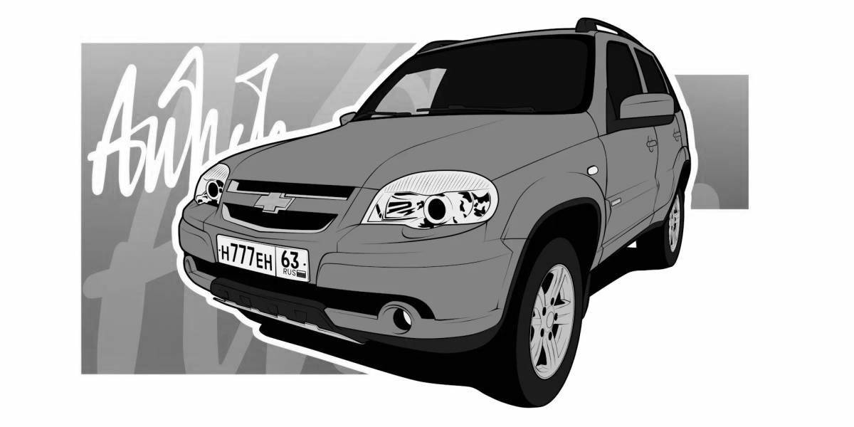 Coloring page stylish chevrolet niva
