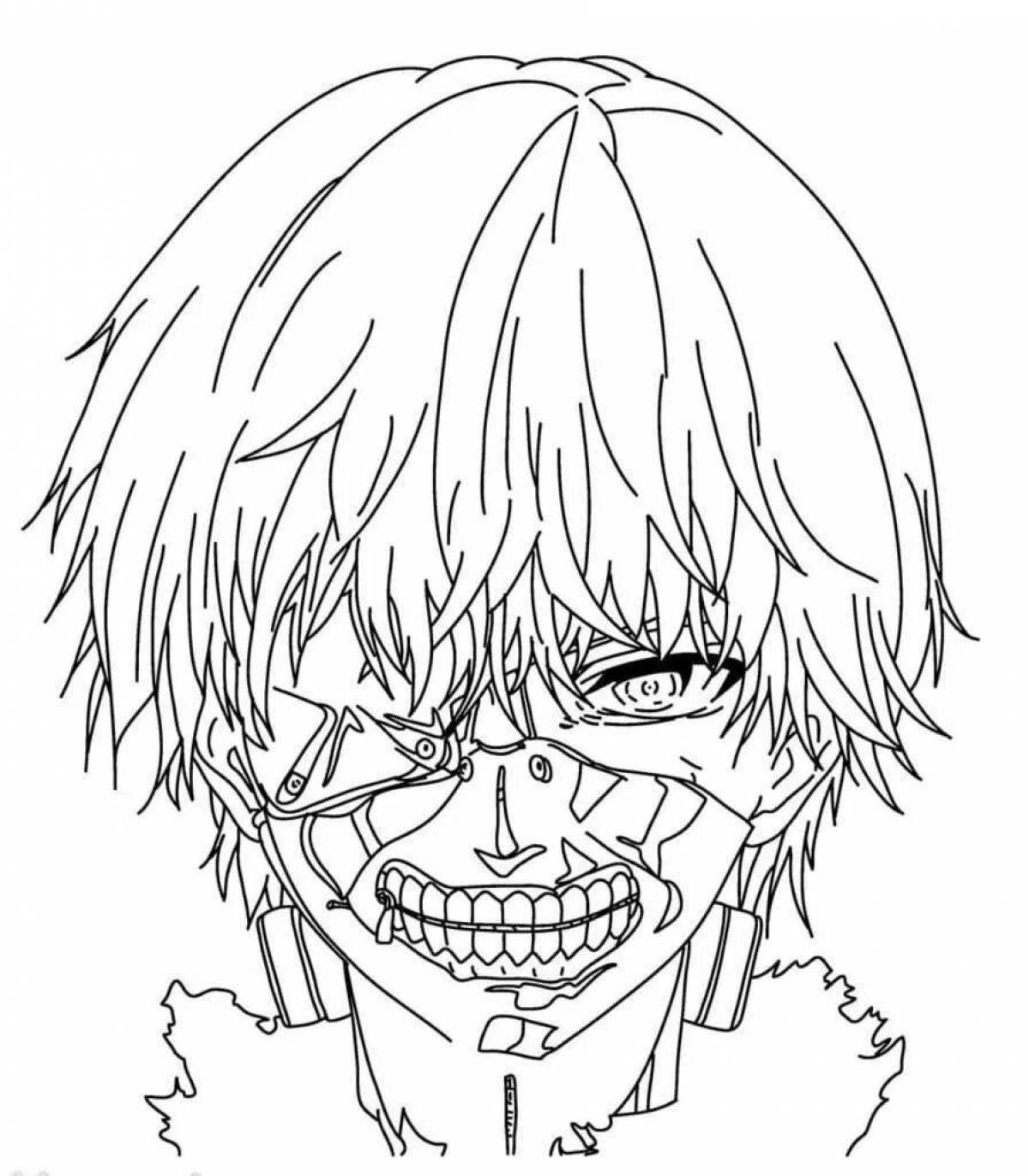 Tokyo ghoul's mesmerizing coloring page