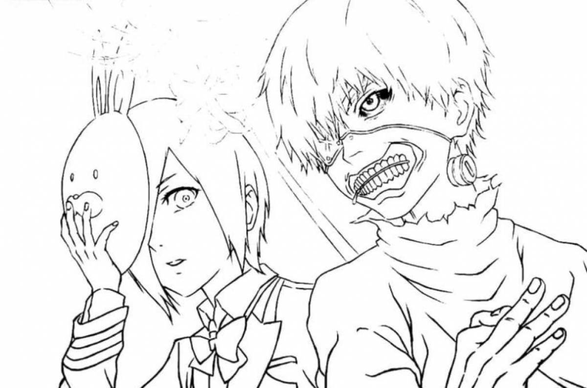 Animated tokyo ghoul coloring page