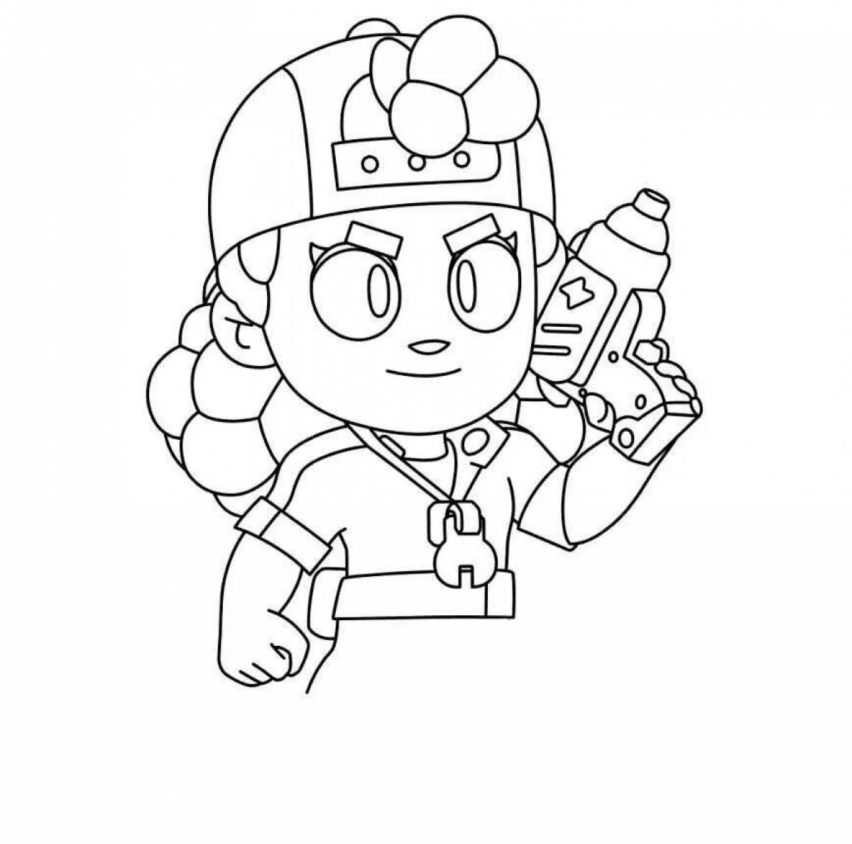 Buster brawl stars colorful coloring page