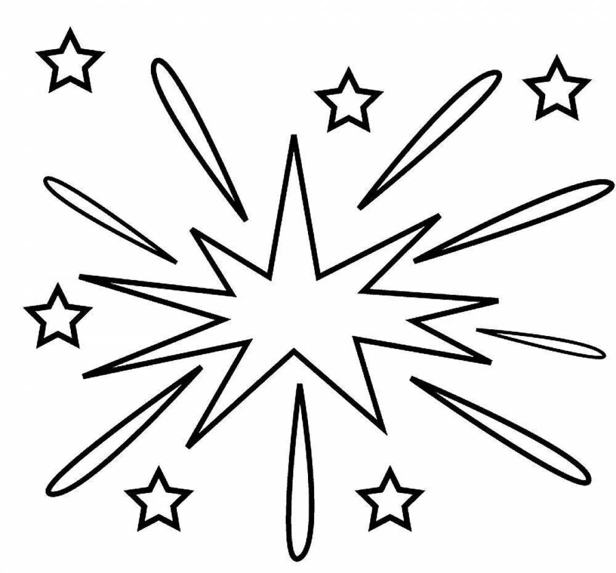 Bright fireworks coloring pages for kids
