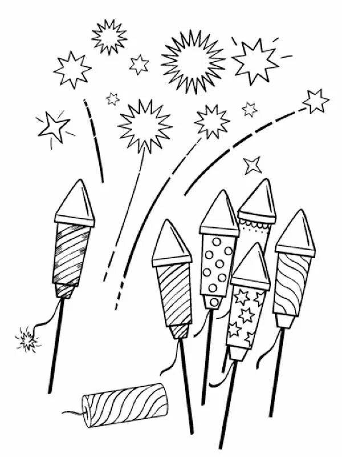 A fun fireworks coloring book for kids