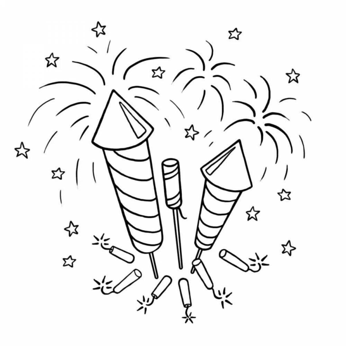 Great fireworks coloring book for kids