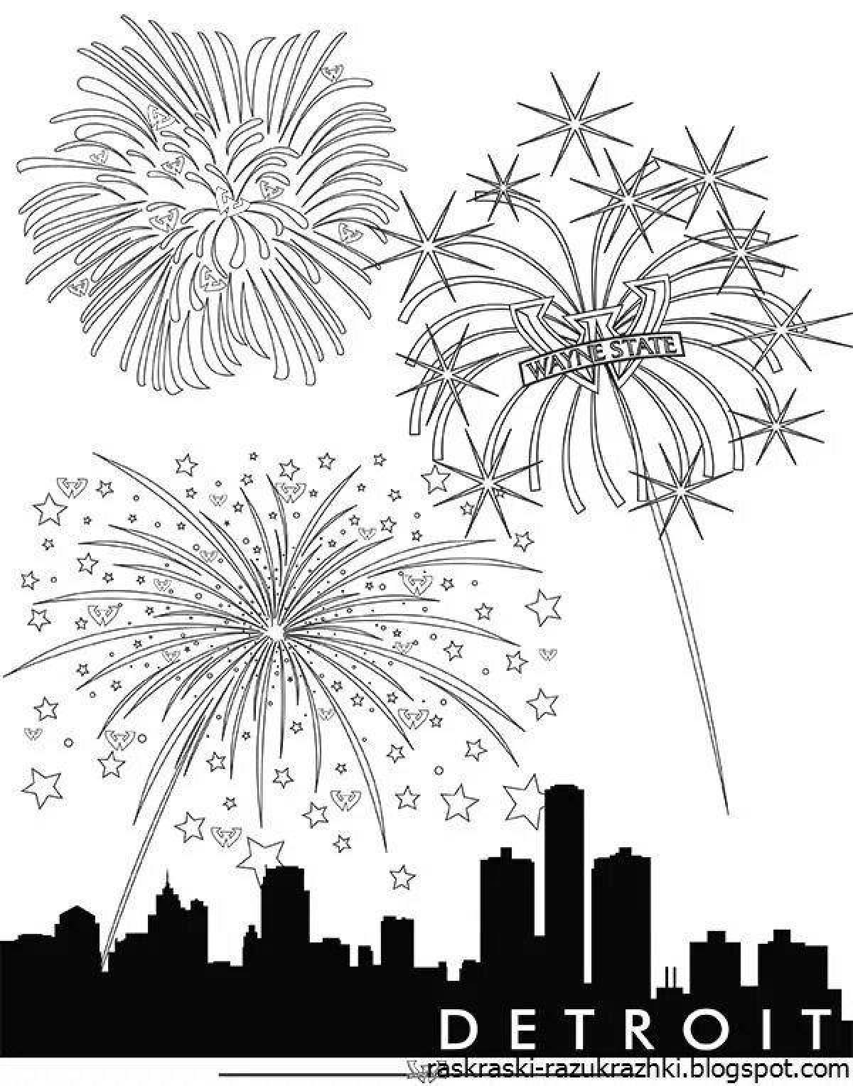 Fairy fireworks coloring book for kids