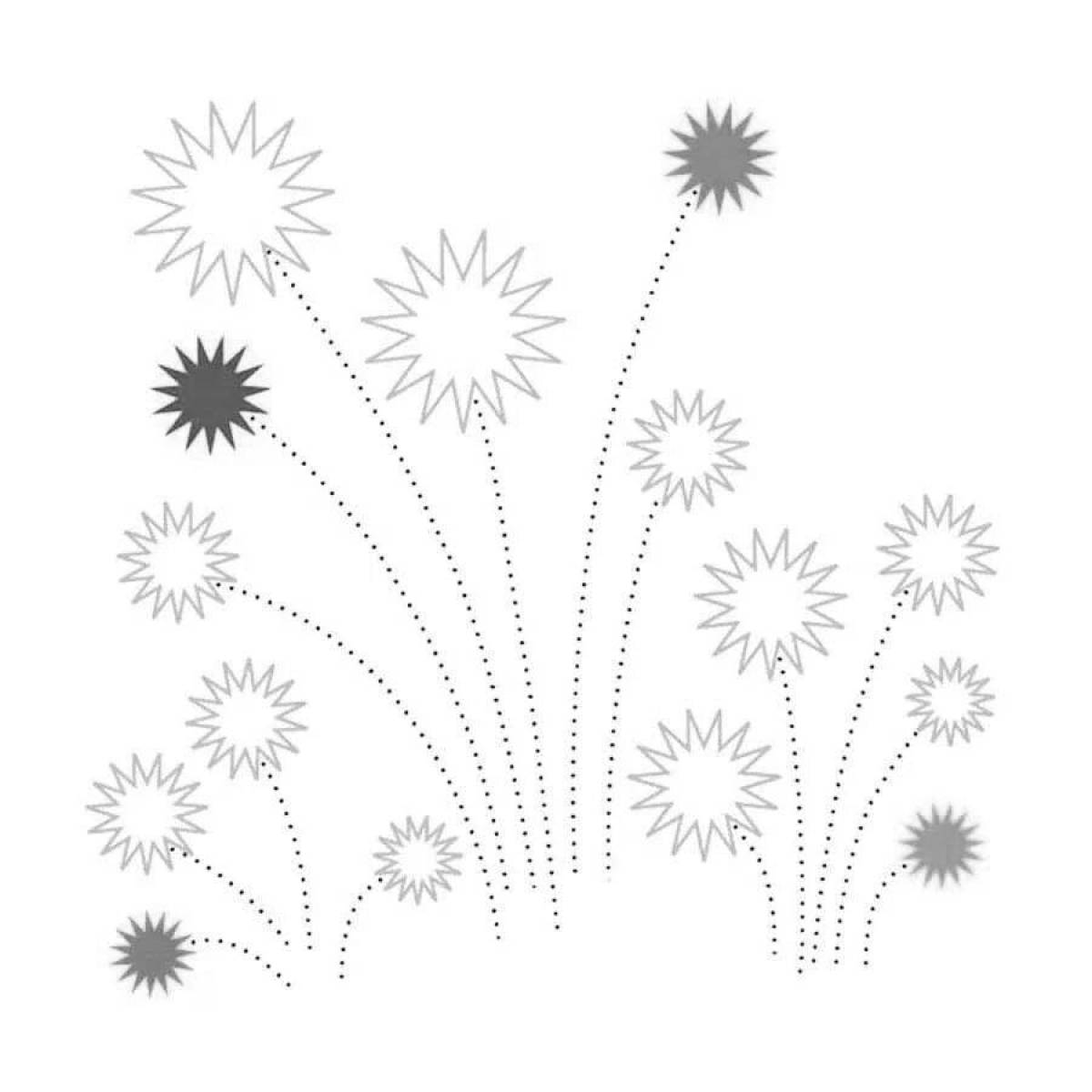 Shiny fireworks coloring book for kids