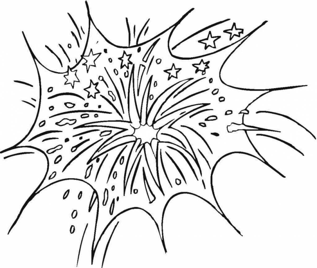 Funny fireworks coloring book for kids
