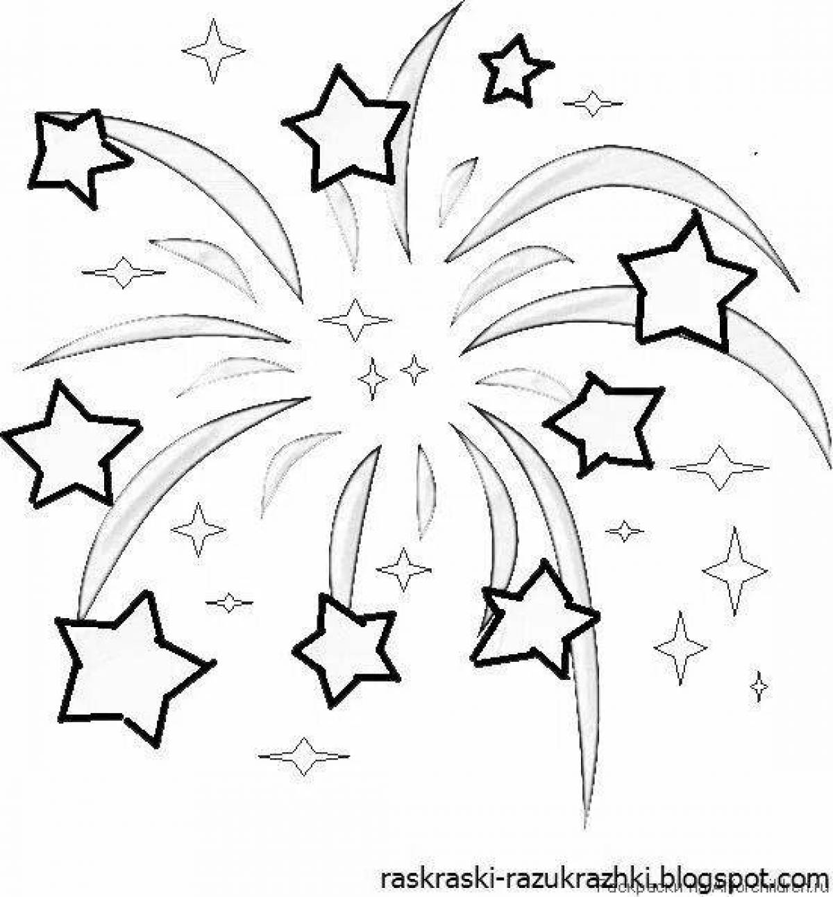 Exciting fireworks coloring book for kids