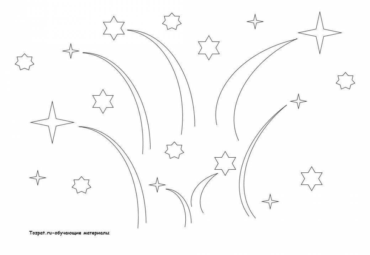 Glowing fireworks coloring book for kids
