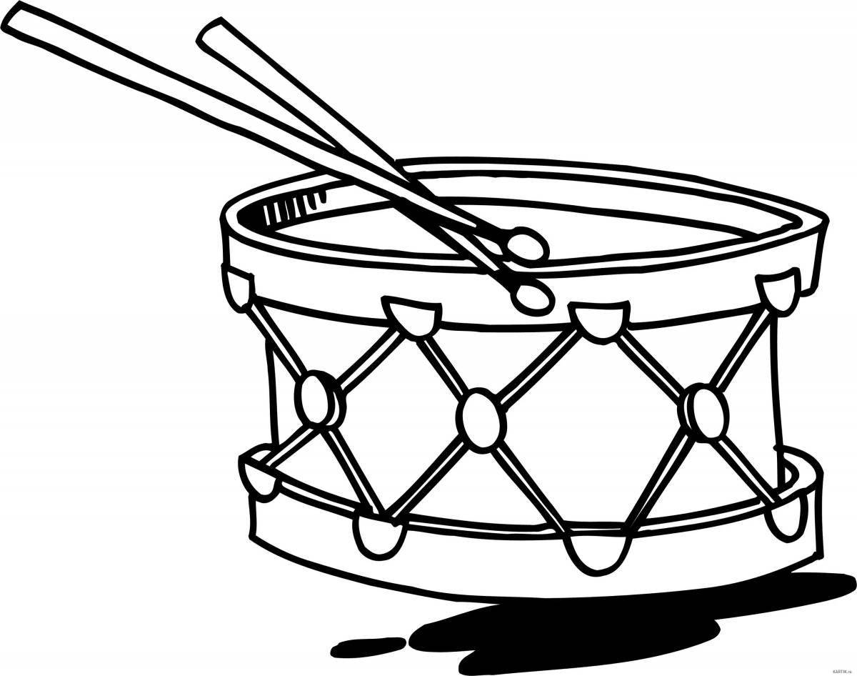 Joyful drum coloring for kids