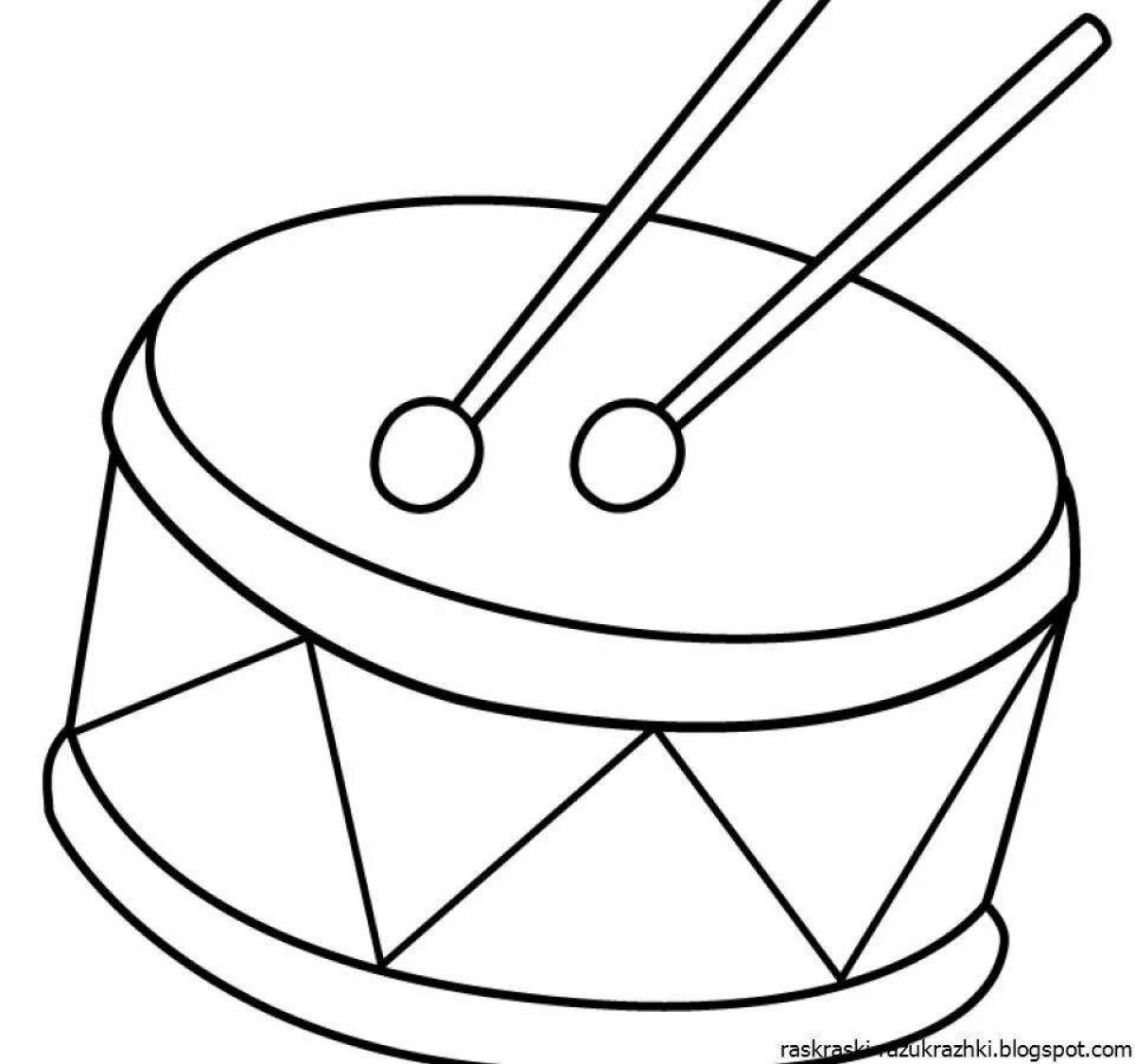 Fun drum coloring for kids