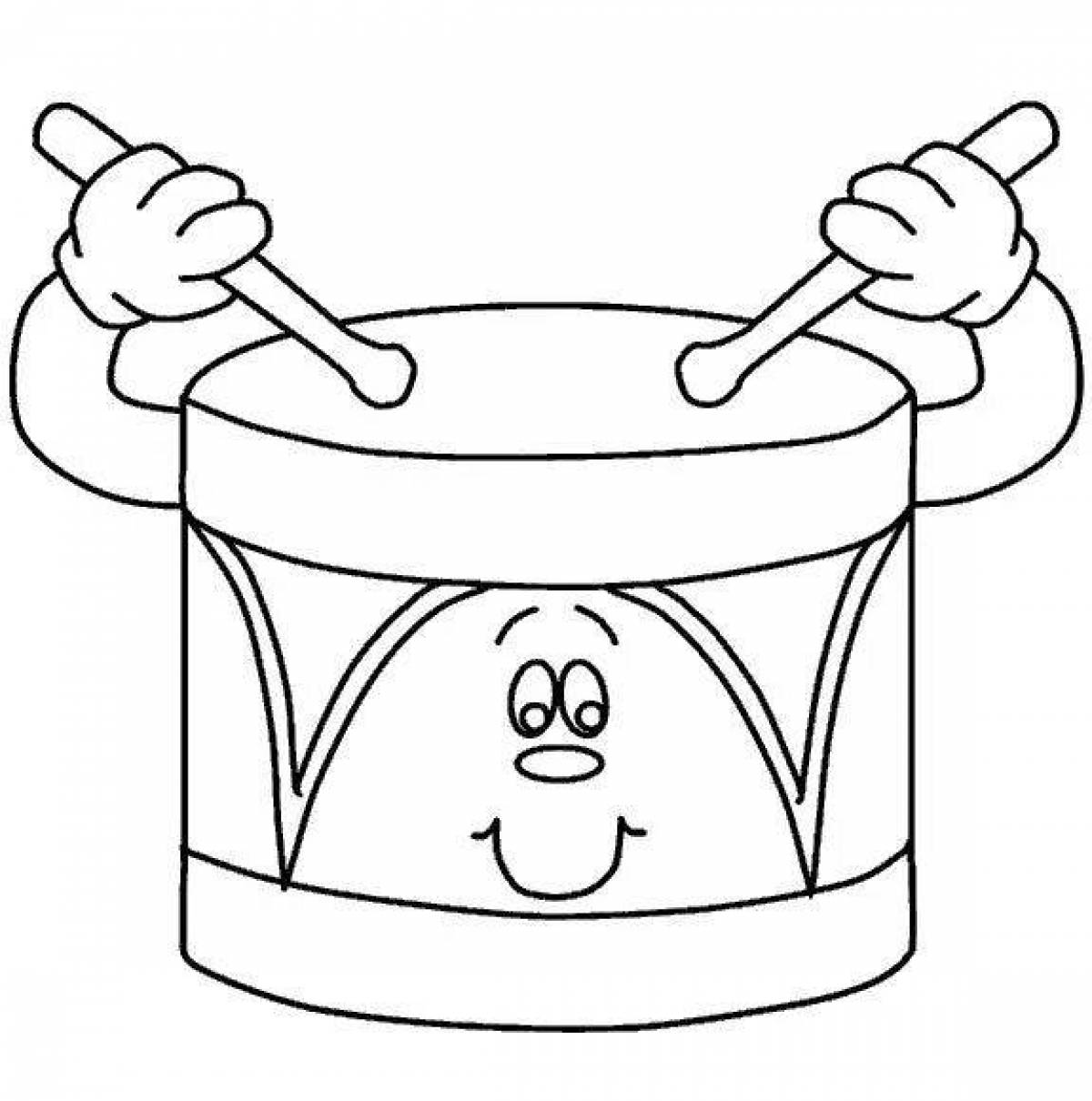 Playful drum coloring page for kids