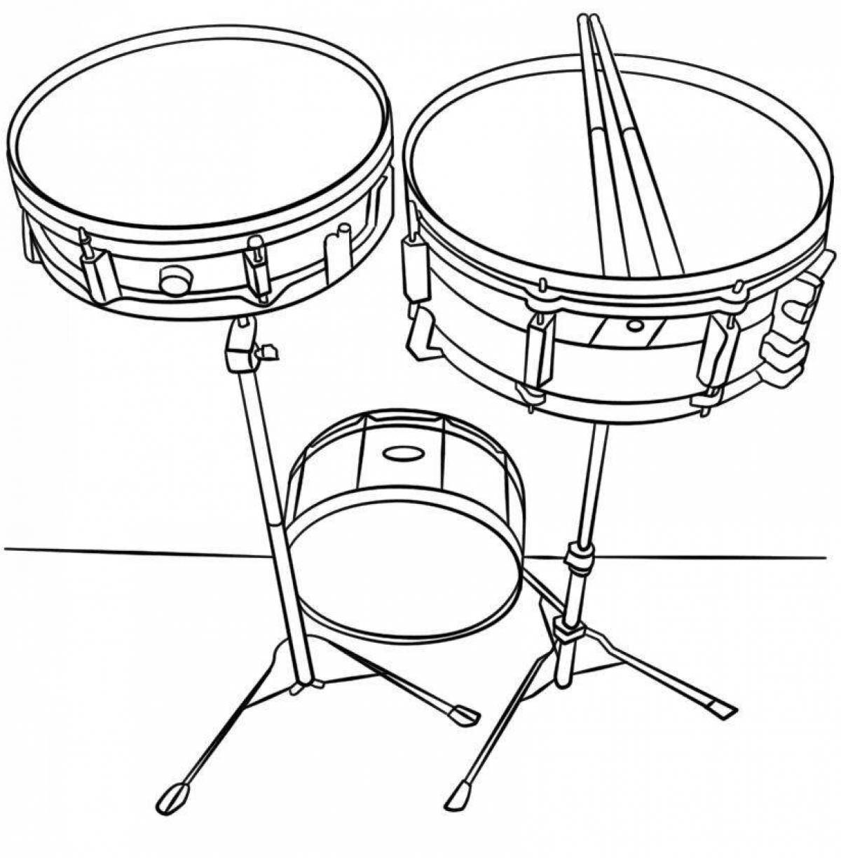 Adorable drum coloring book for kids