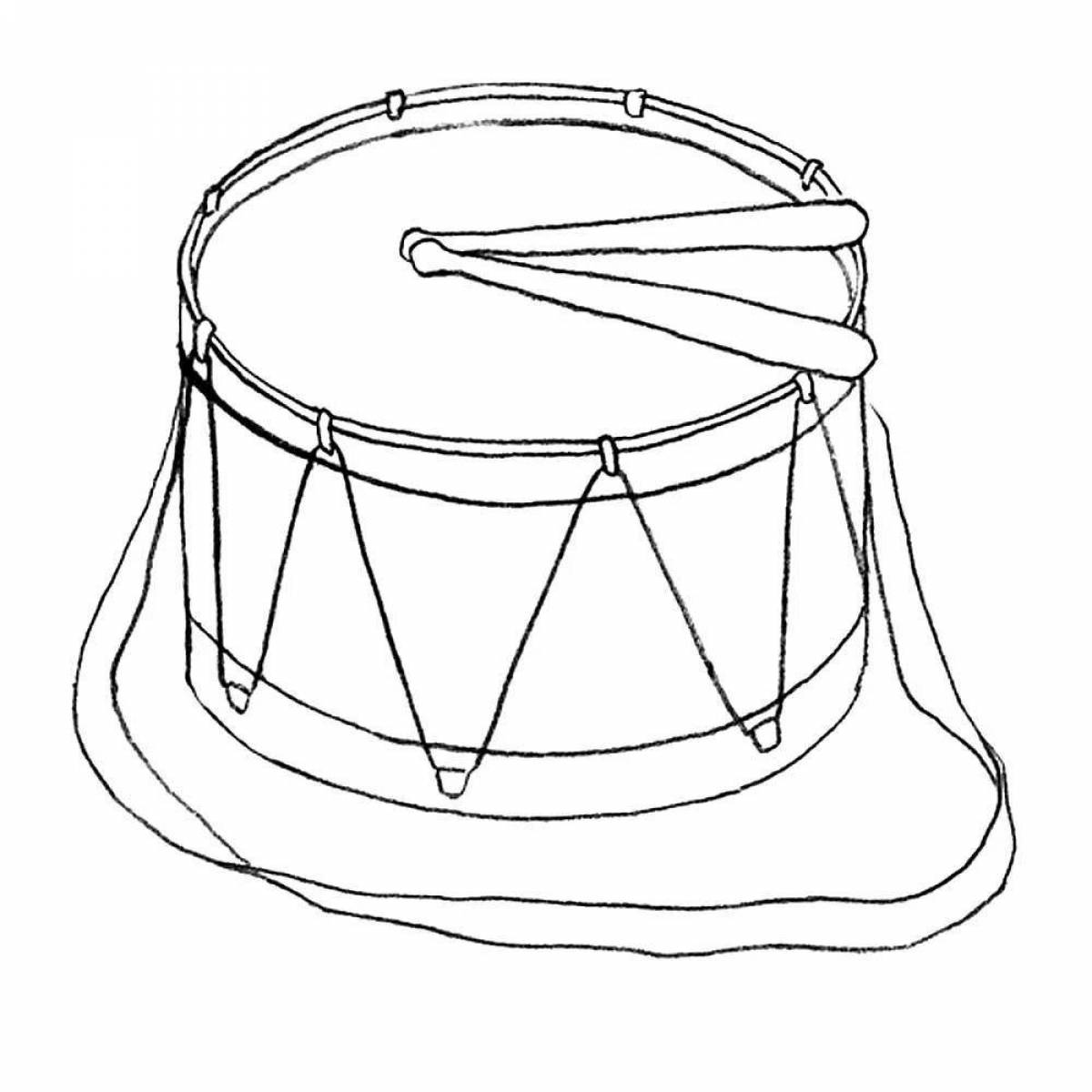 Coloring page joyful drum for children