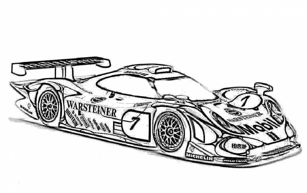 Exciting racing coloring book for boys