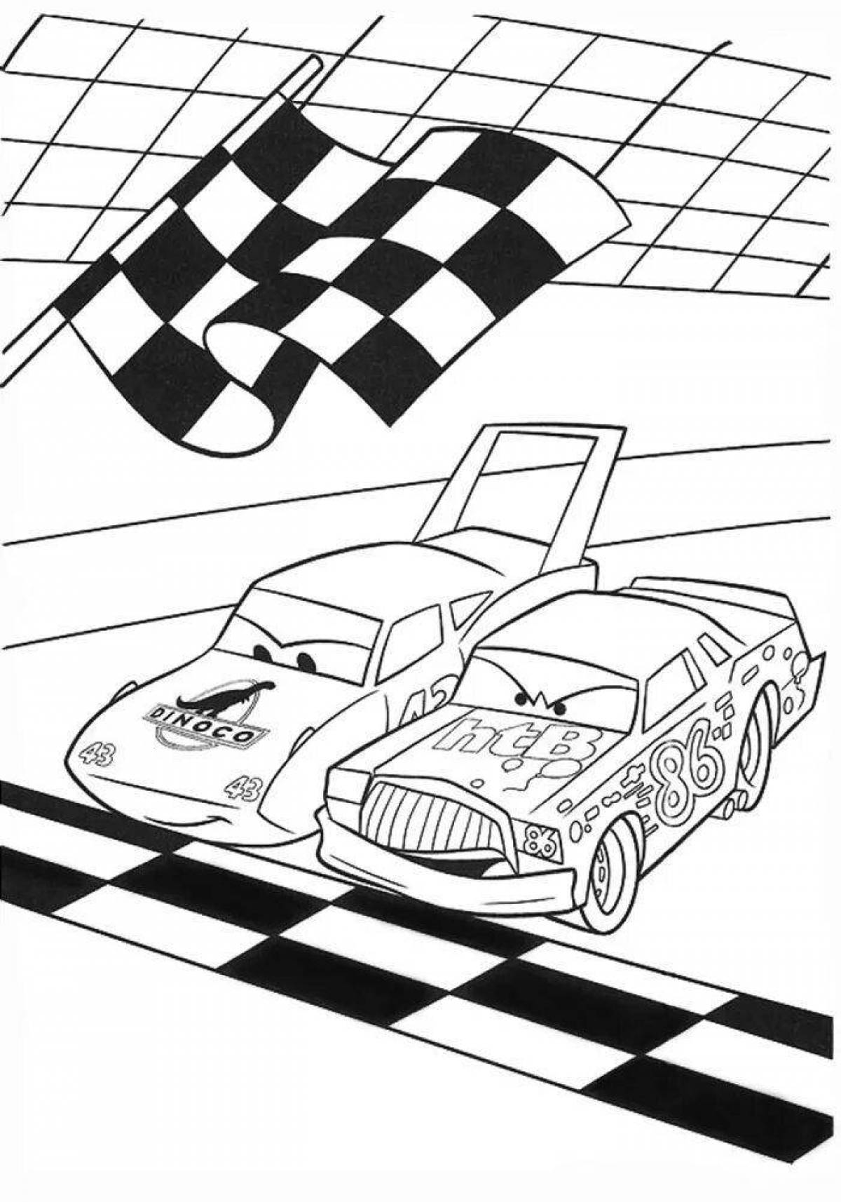 Fast racing coloring page for boys