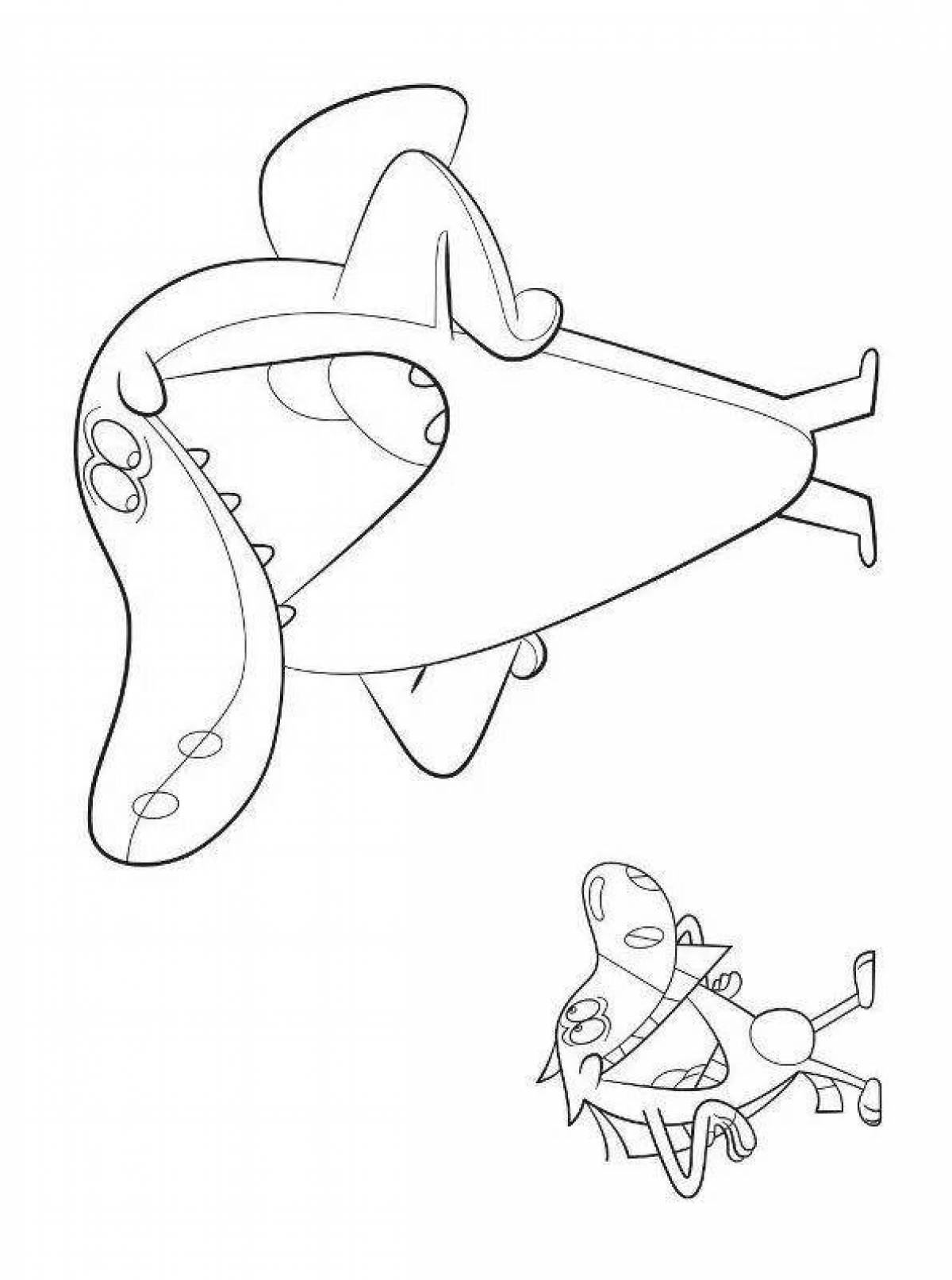 Zig and Sharko's playful coloring page