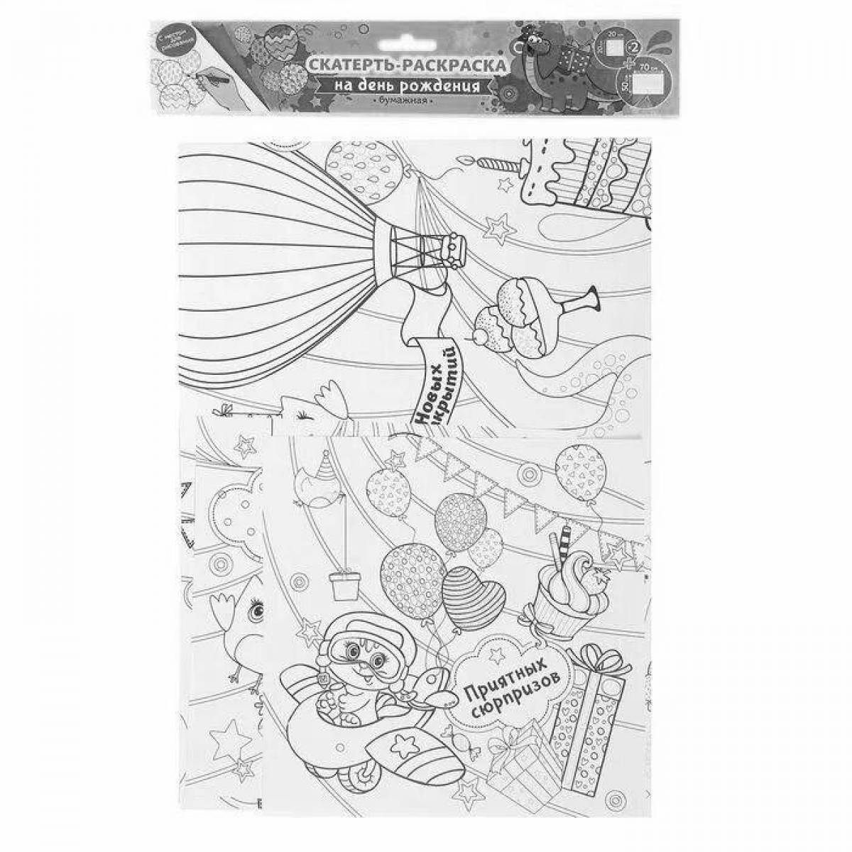 Charming tablecloth coloring book for kids