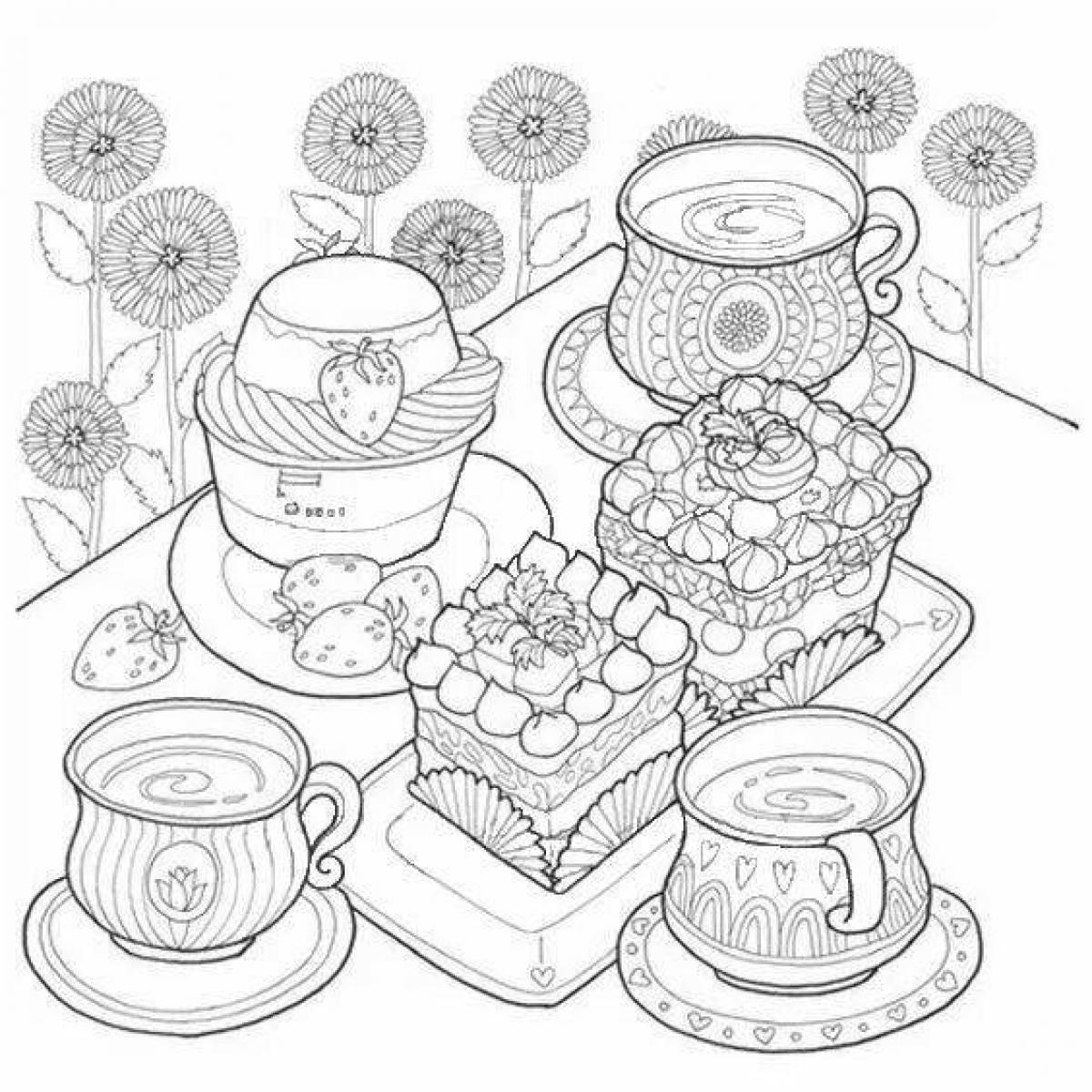 Amazing tablecloth coloring page for kids