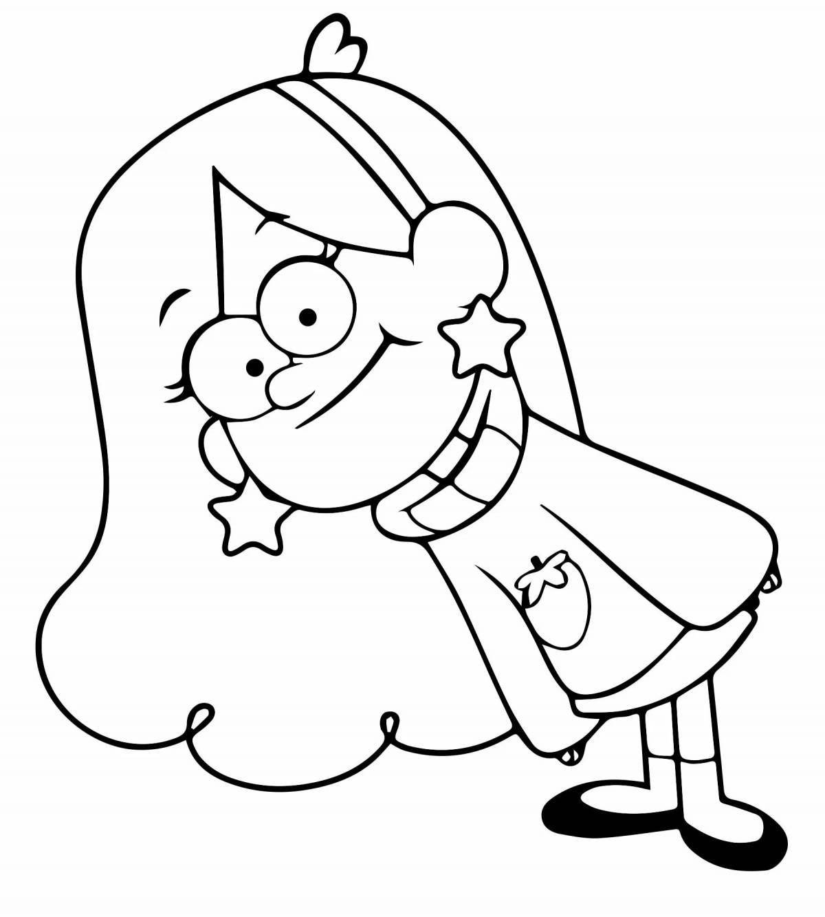 Colorful gravity falls coloring page