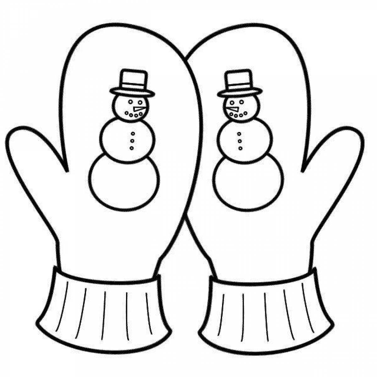 Cute mittens coloring book for kids