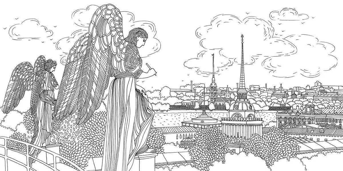 Merry Saint Petersburg coloring pages for kids
