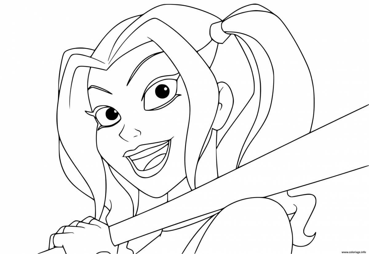 Coloring harley quinn for kids