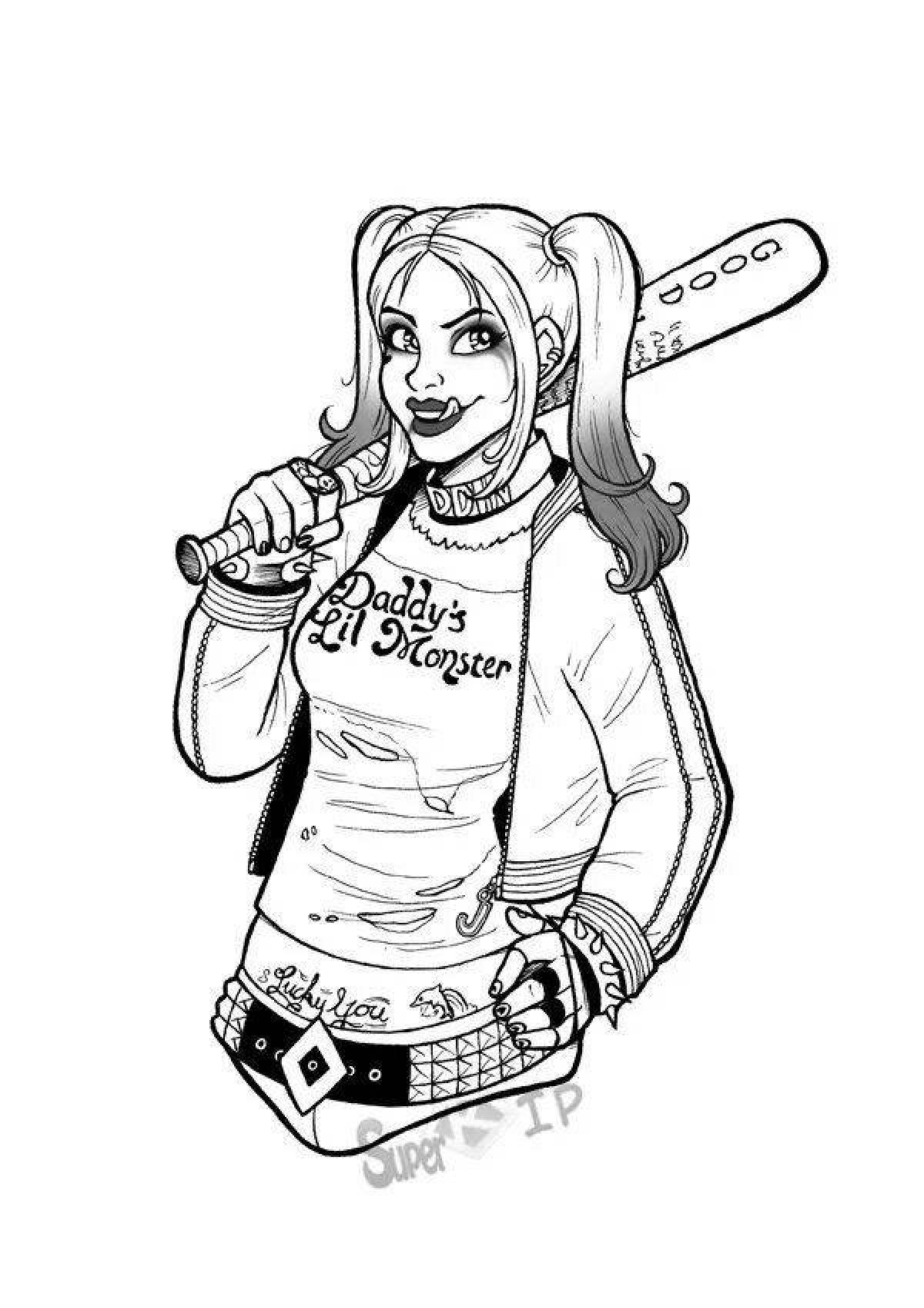 Adorable harley quinn coloring book for kids