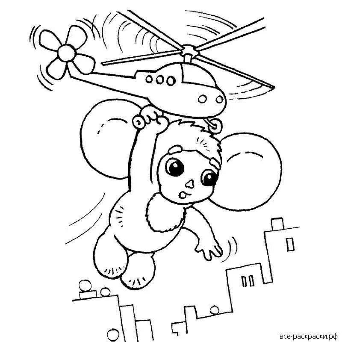 Charming Cheburashka coloring book for children 4-5 years old