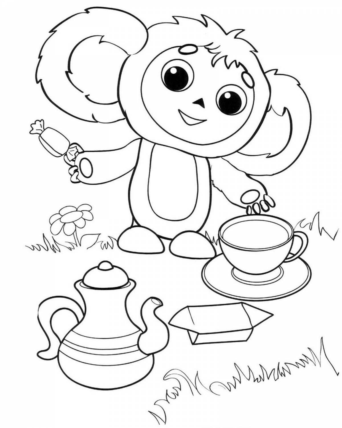 Cheburashka stimulating coloring book for preschoolers