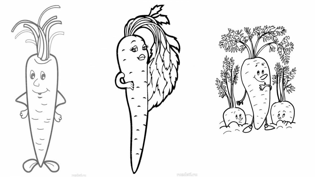 Увлекательная морковная раскраска для дошкольников 2-3 лет