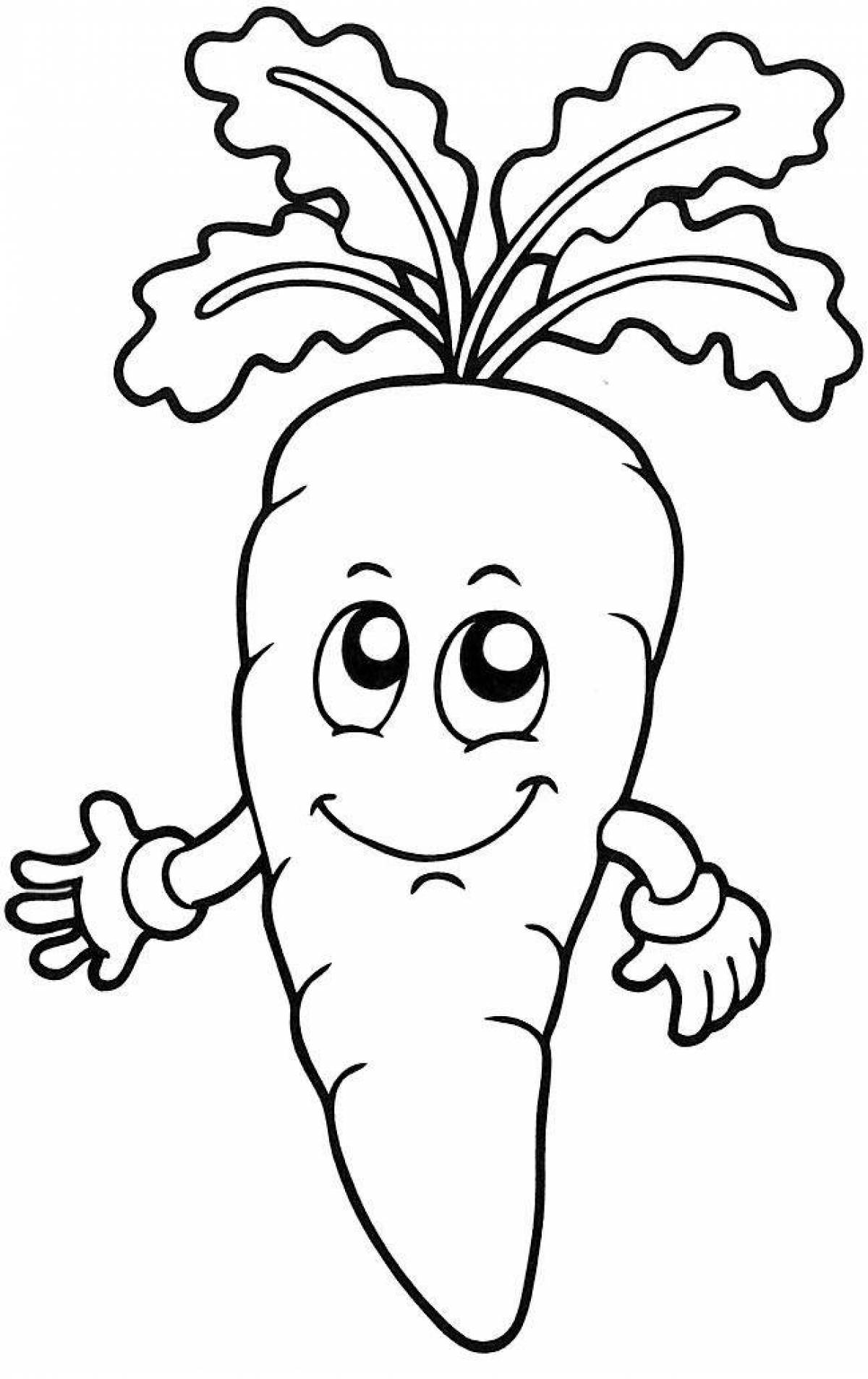 Interesting carrot coloring book for 2-3 year olds