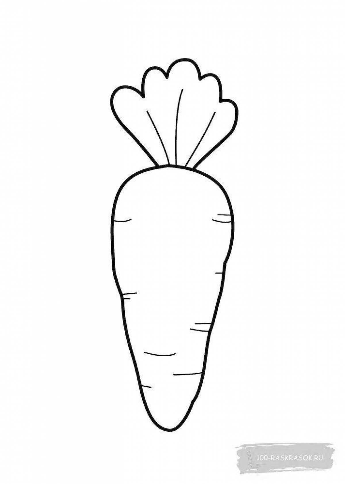 Забавная морковная раскраска для малышей 2-3 лет
