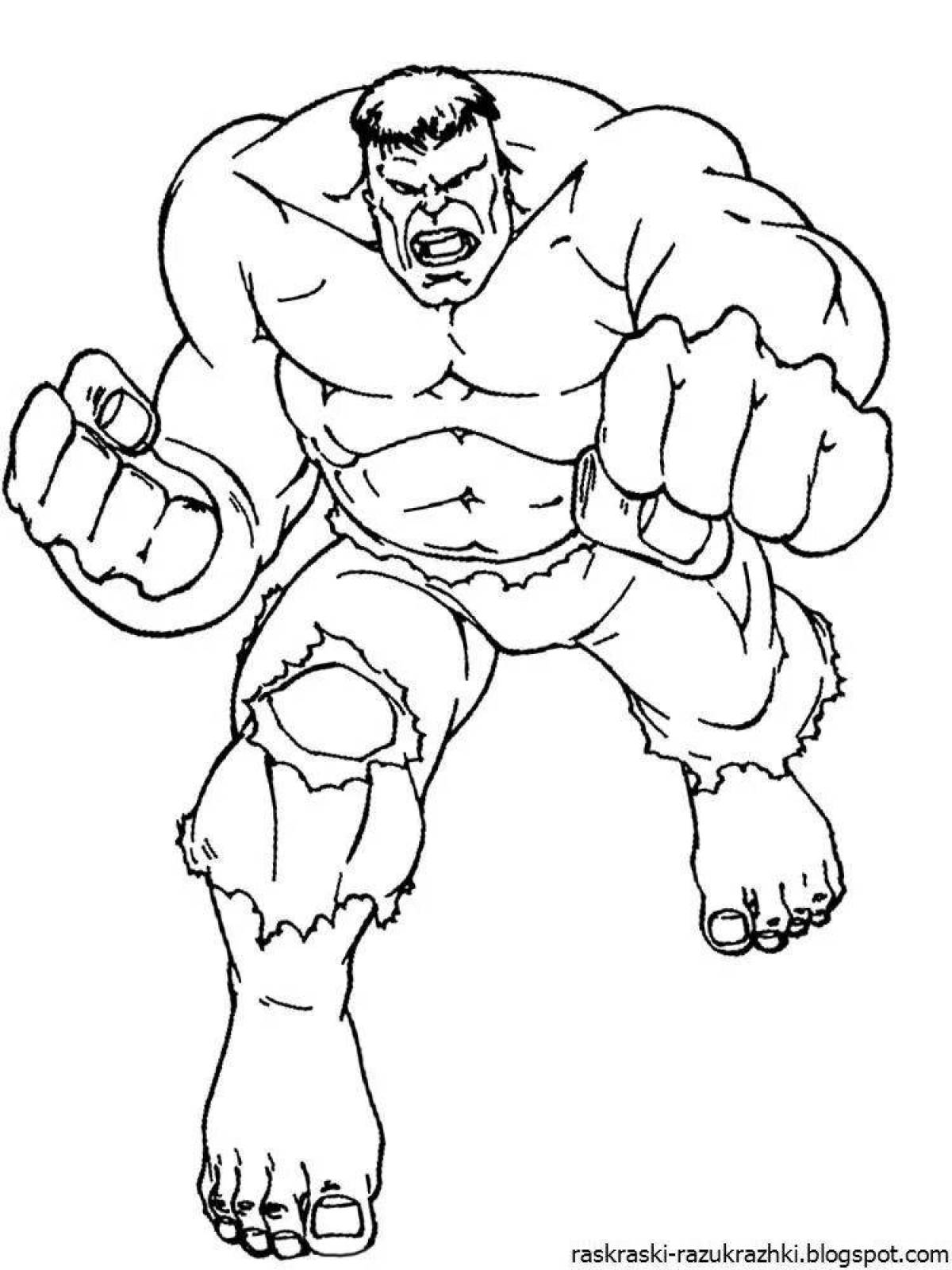 Hulk coloring book for kids 6-7 years old