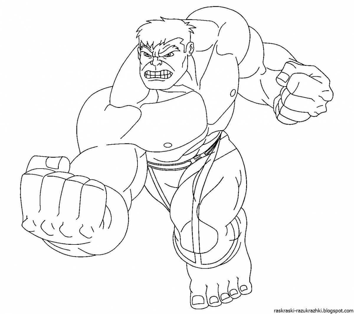 Coloring bright hulk for children 6-7 years old