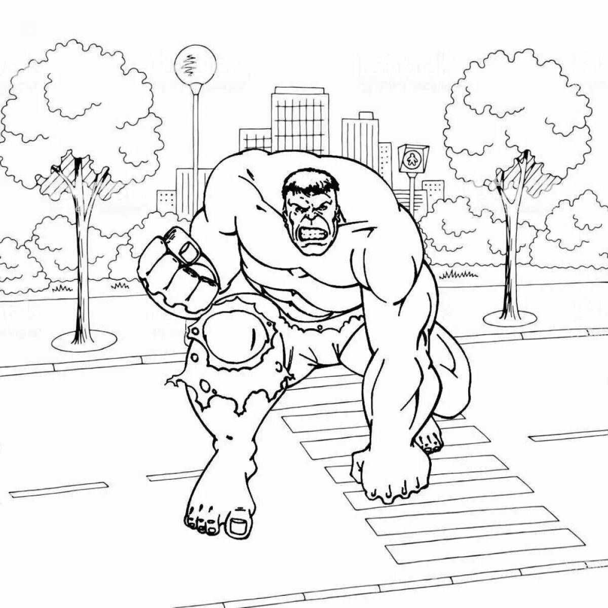 Fun Hulk coloring book for 6-7 year olds