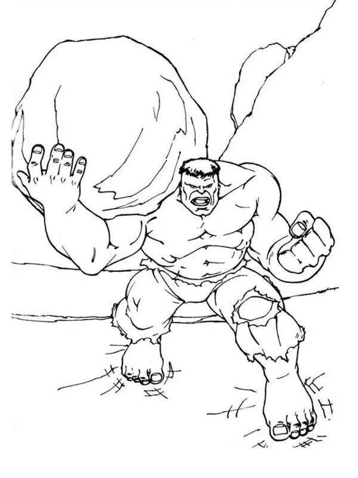 Wonderful Hulk coloring book for children 6-7 years old