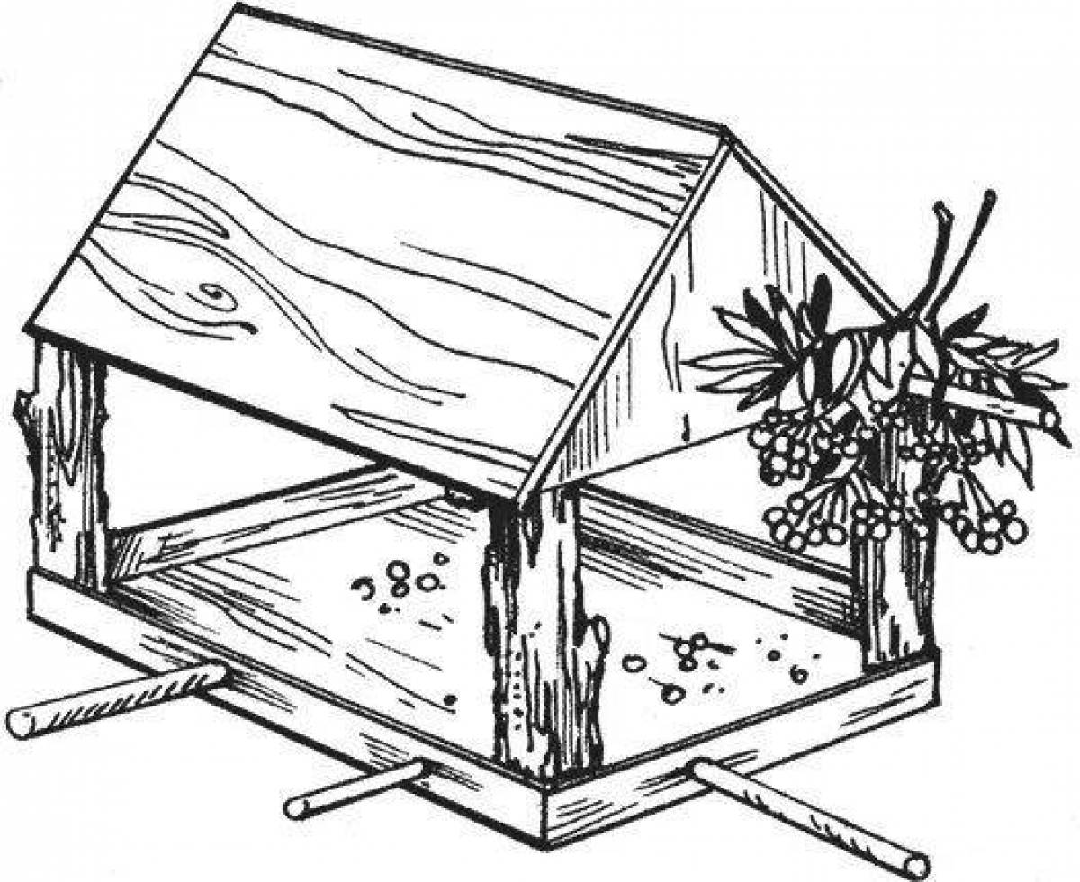 Gorgeous Bird Feeder Coloring Page for Toddlers