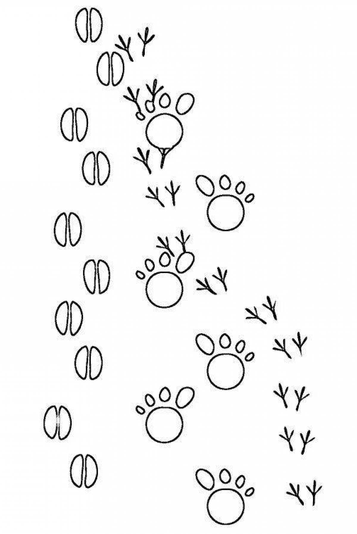 Playful footprint coloring page