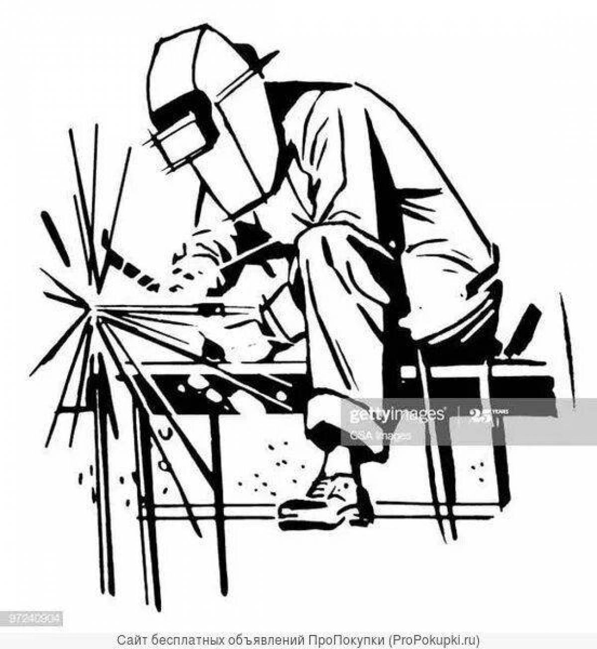 Gorgeous welder coloring page