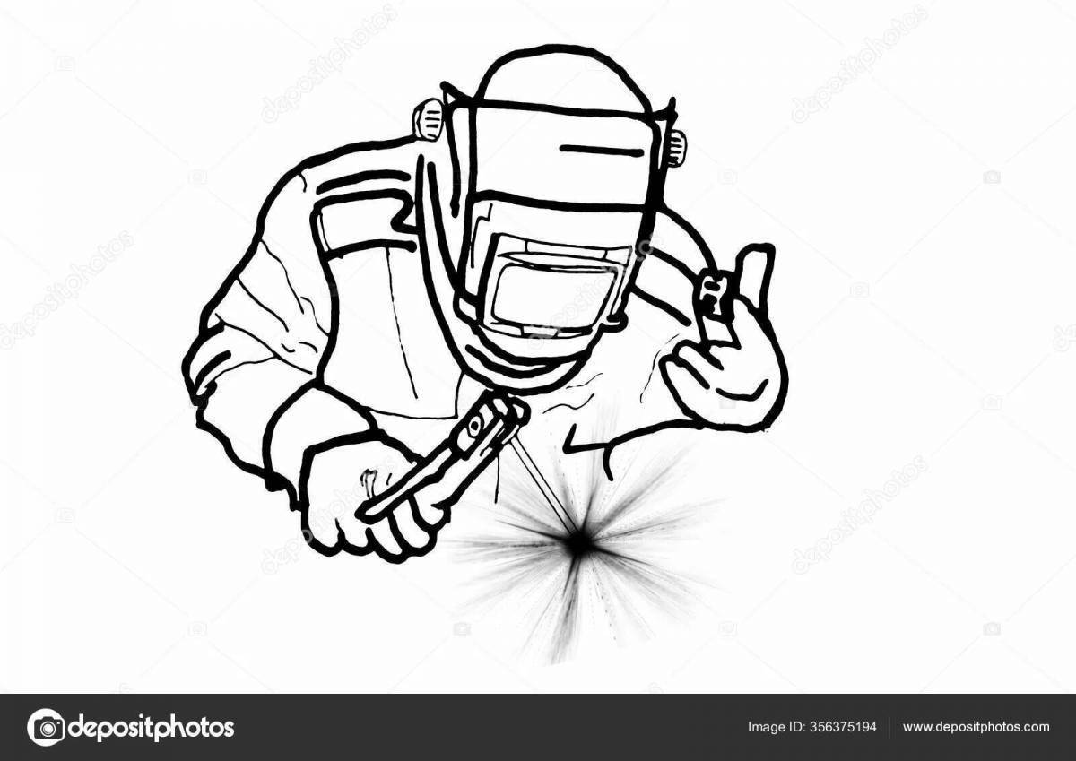Innovative welder coloring page