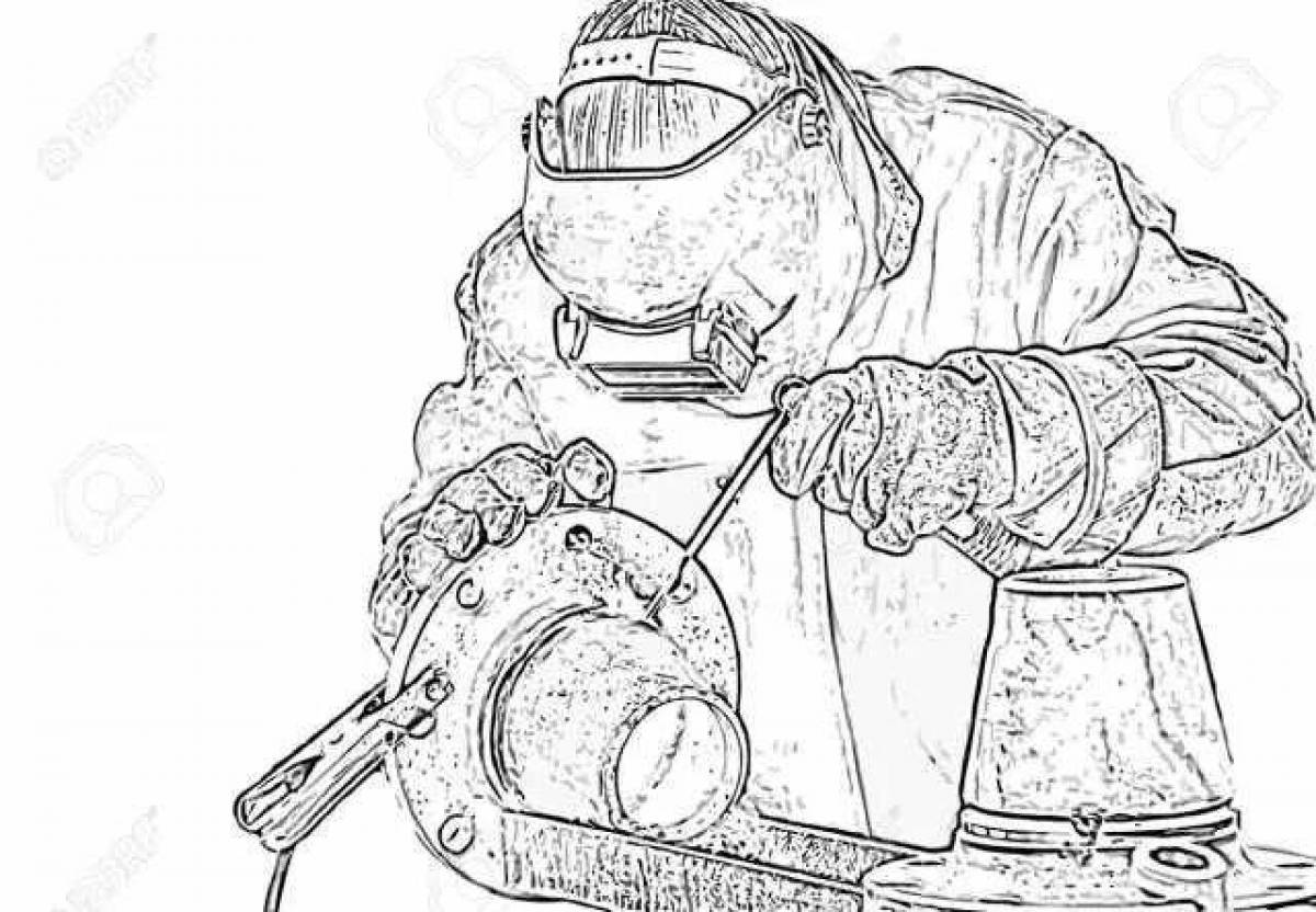 Inspirational Welder Coloring Page