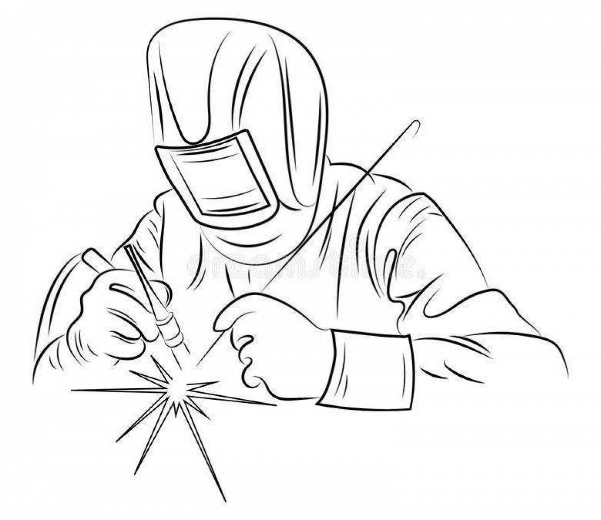 Magic welder coloring page