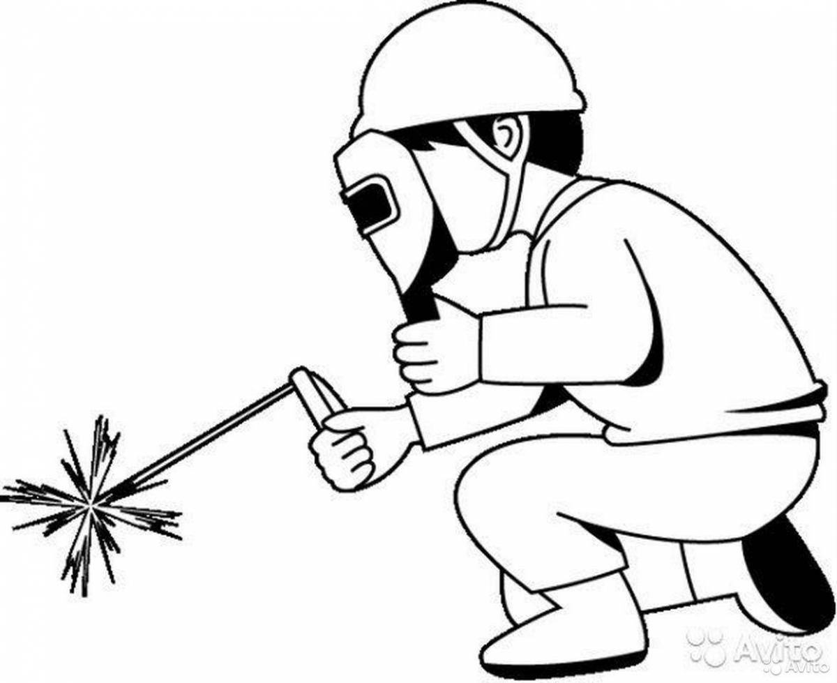 Exotic welder coloring page