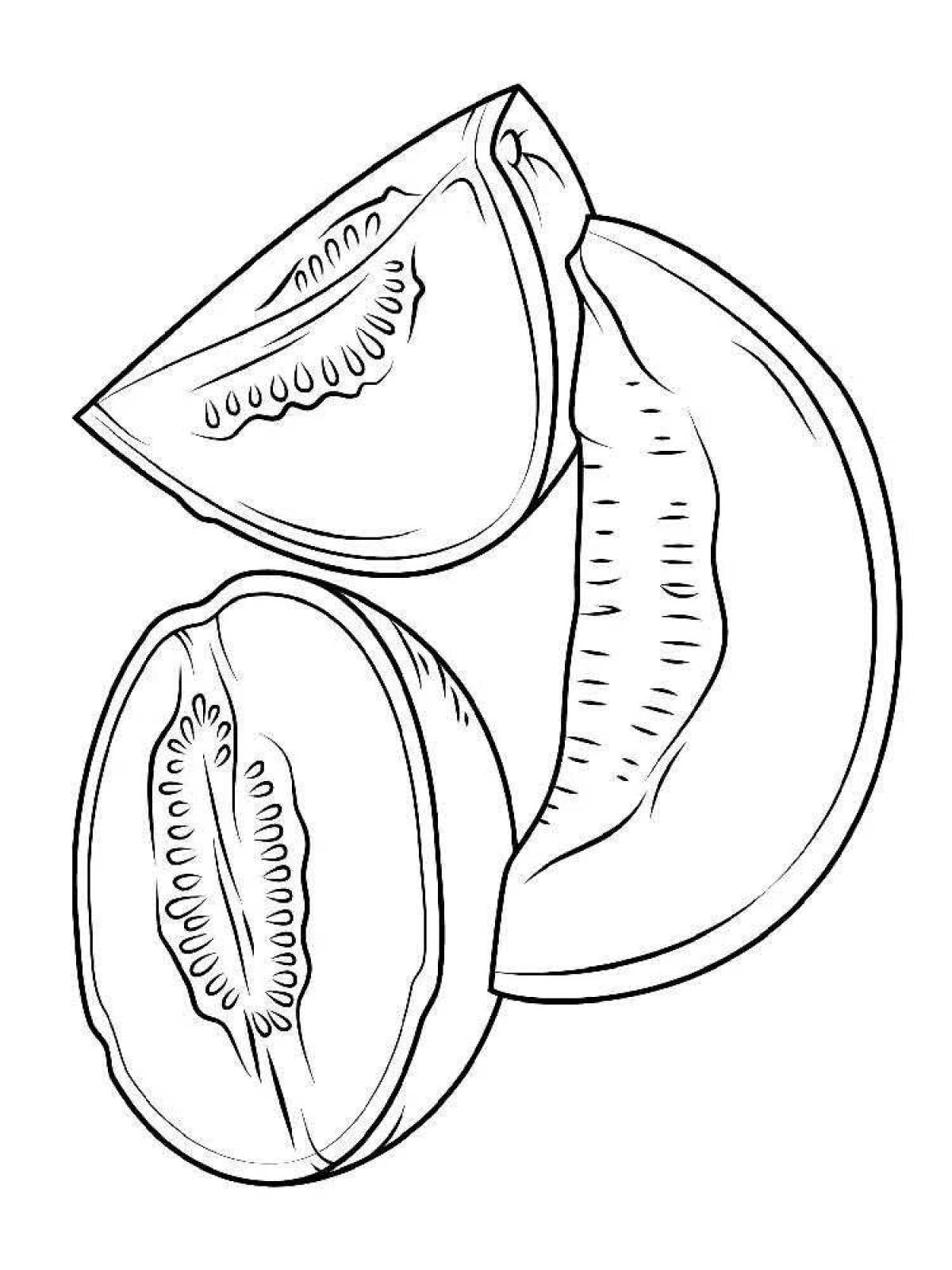 Sweet melon coloring page